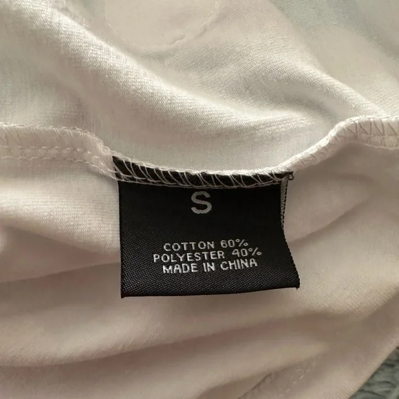 NWT Offbeat Short‎ Sleeve Graphic T Shirt White Embroidered Mens Sz S Small - Picture 10 of 11